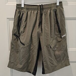 Men's Padded Mountain Bike Shorts Olive Green Sz. Small